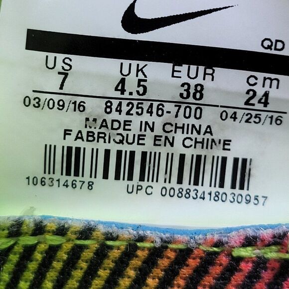 Nike Free RN Flyknit Womens 7 Volt Running Shoes Sneakers Olympic Medal Stand - Picture 11 of 11